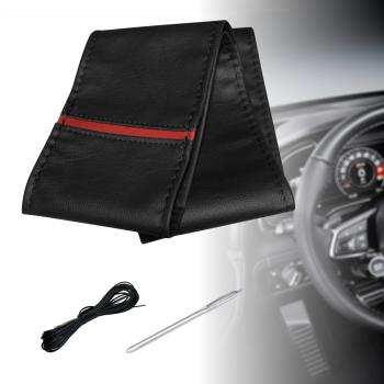 Xkeribom Auto Pu Leder Lenkradbezug zum Schnüren 37-38cm 12 Uhr Markierung Design mit Farbauswahl ( XKM-XLB5 )